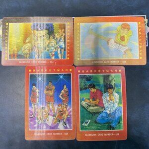Slam Dunk Anime Promo Cards Lot (4) – Basketman Vintage 1990s